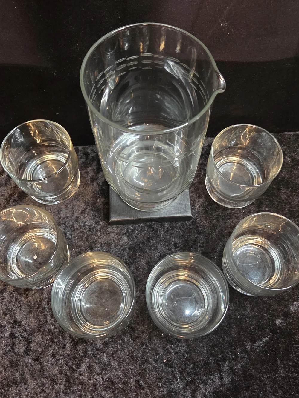 Princess House Clear Glass Pitcher and 6 Tumbler Set - Clear